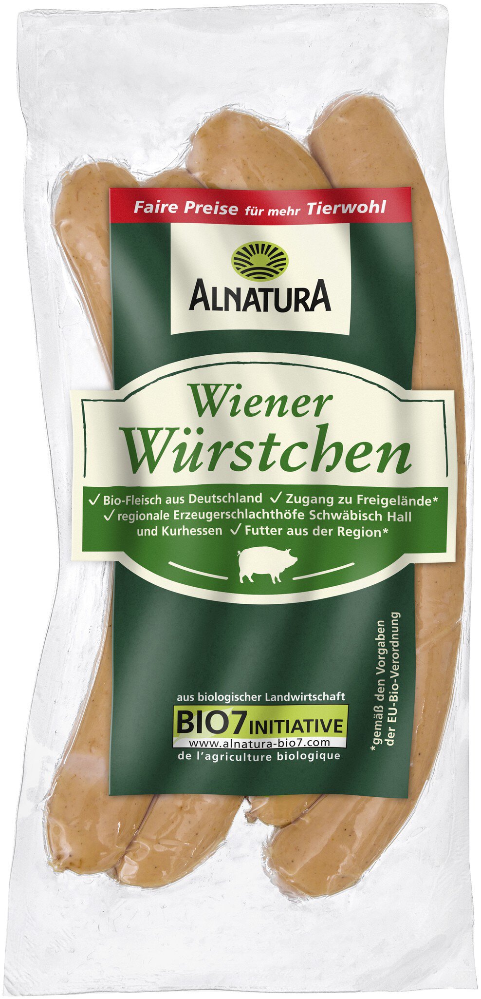 Wiener Würstchen 200 g in Bio Qualität von Alnatura