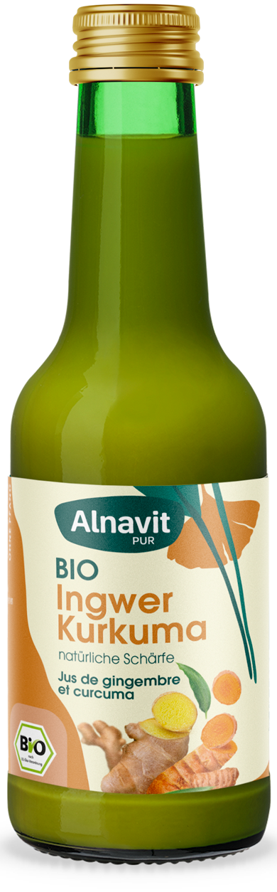 Jus de gingembre et curcuma (200 ml) en qualité biologique par Alnavit