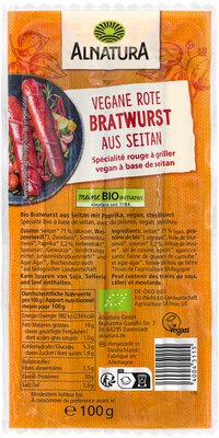 Vegane rote Bratwurst aus Seitan (gekühlt)