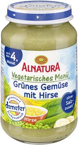 Grünes Gemüse mit Hirse