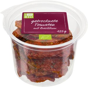 Getrocknete Tomaten mit Basilikum 