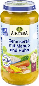 Gemüsereis mit Mango und Huhn