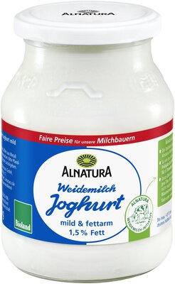 Weidemilch-Joghurt 1,5 % Fett im Mehrwegglas