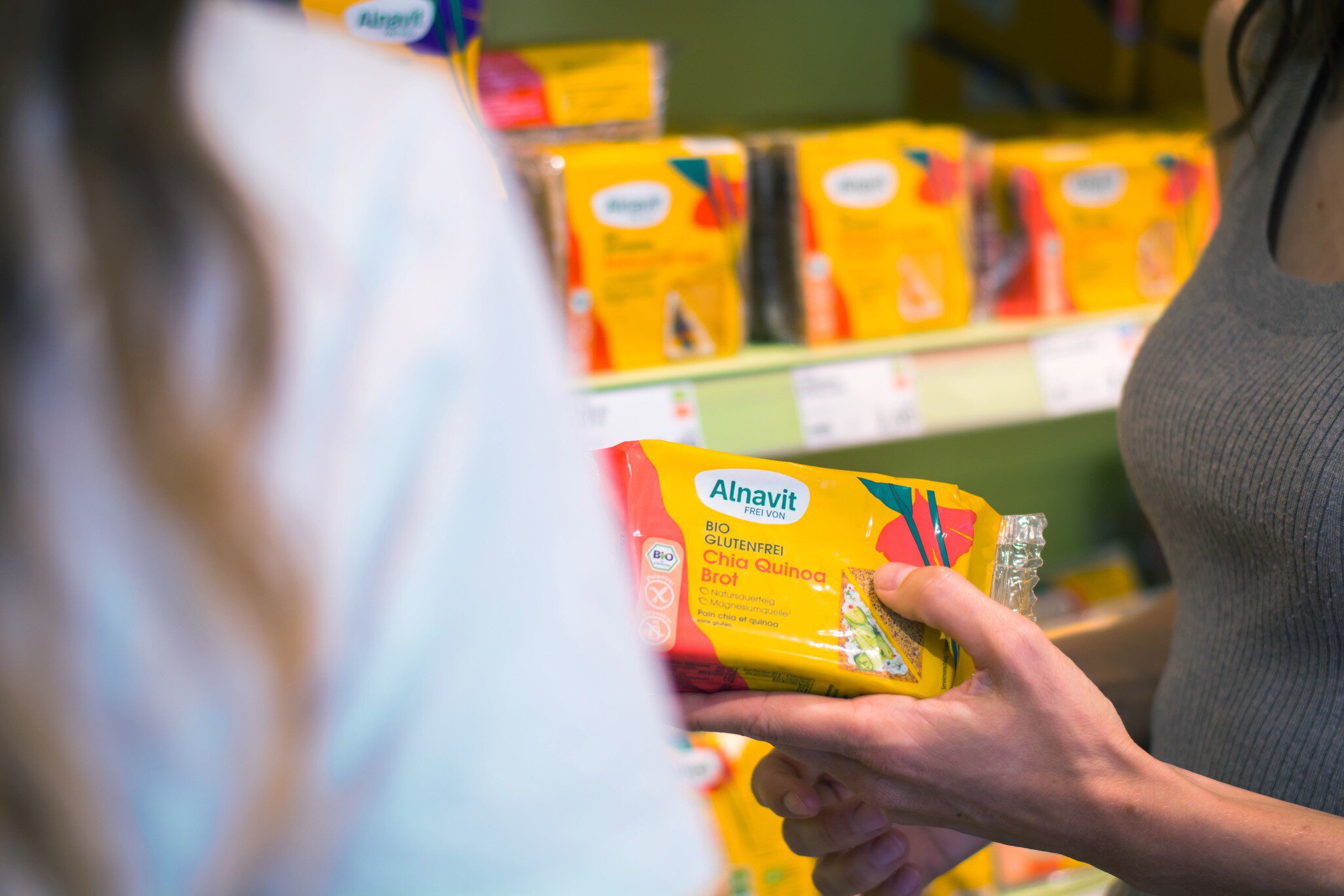 Glutenfreie Alnavit Produkte im Supermarkt-Regal