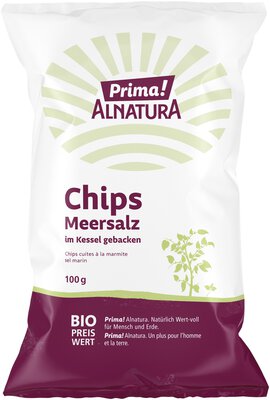 Chips im Kessel gebacken Meersalz