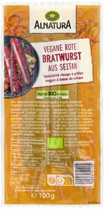 Vegane rote Bratwurst aus Seitan (ungekühlt)