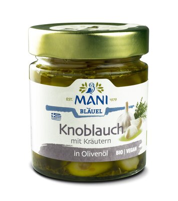 Knoblauch mit Kräutern in Olivenöl