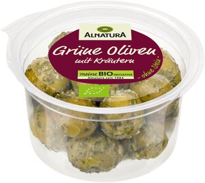 Grüne Oliven mit Kräutern