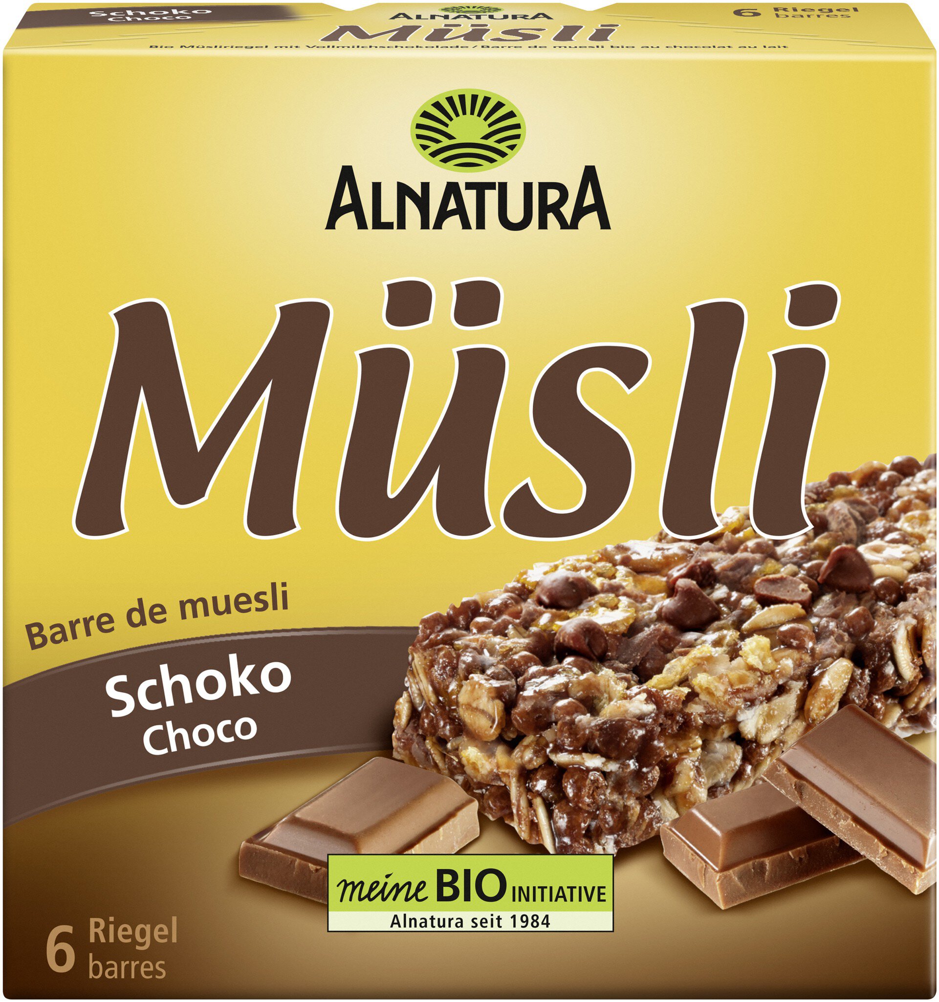 Müsliriegel Schoko (6er-Pack), (150 g), in Bio-Qualität von (Alnatura)