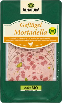 Geflügel-Mortadella mit Pistazien 