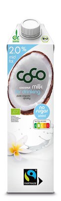 Cocosmilch zum Trinken, 2% Fett