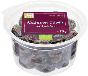 Kalamon-Oliven mit Kräutern, ohne Stein