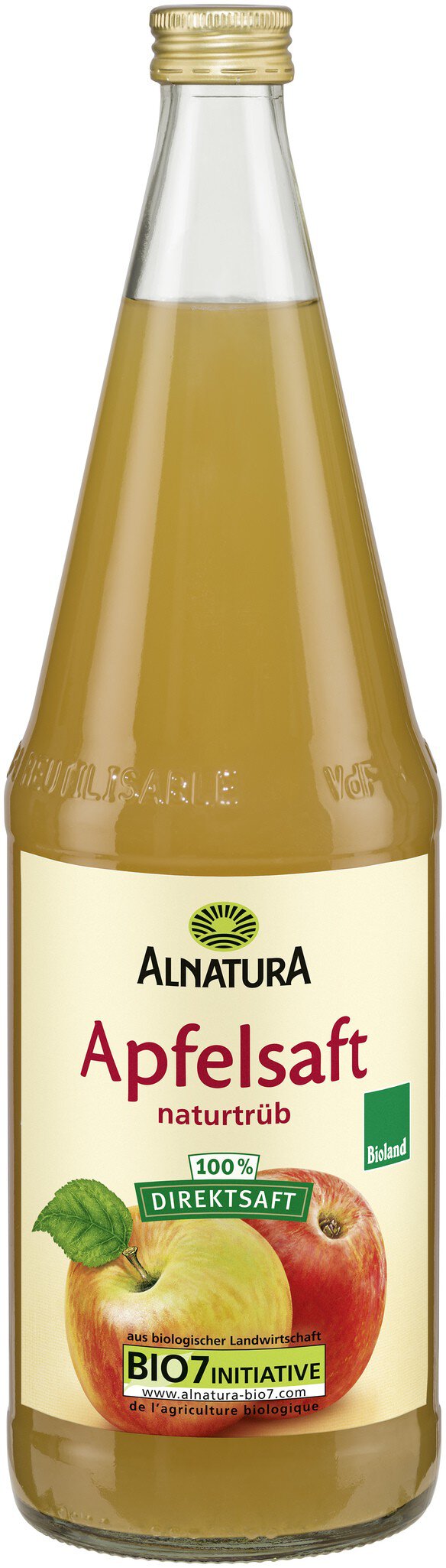Apfelsaft naturtrüb (1 l) in Bio-Qualität von Alnatura