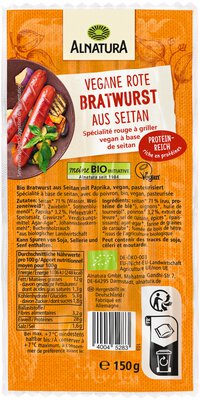 Vegane rote Bratwurst aus Seitan (gekühlt)