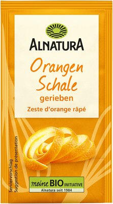 Orangenschale gerieben