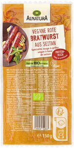 Vegane rote Bratwurst aus Seitan (gekühlt)