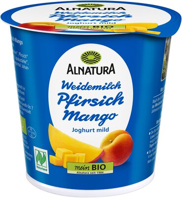 Pfirsich-Mango-Joghurt aus Weidemilch 