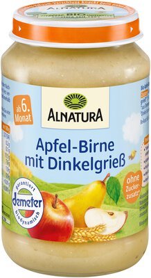 Apfel-Birne mit Dinkelgrieß