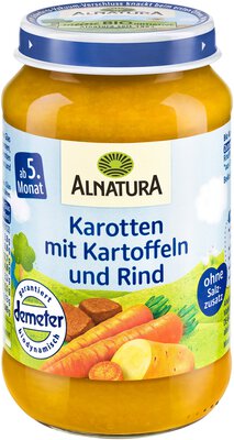 Karotten mit Kartoffeln und Rind