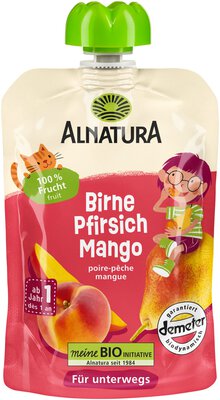Quetschbeutel Birne-Pfirsich-Mango