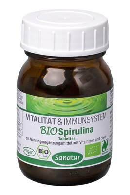 BioSpirulina Tabletten im Glas