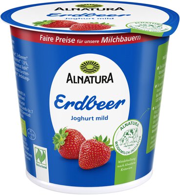 Erdbeerjoghurt aus Weidemilch