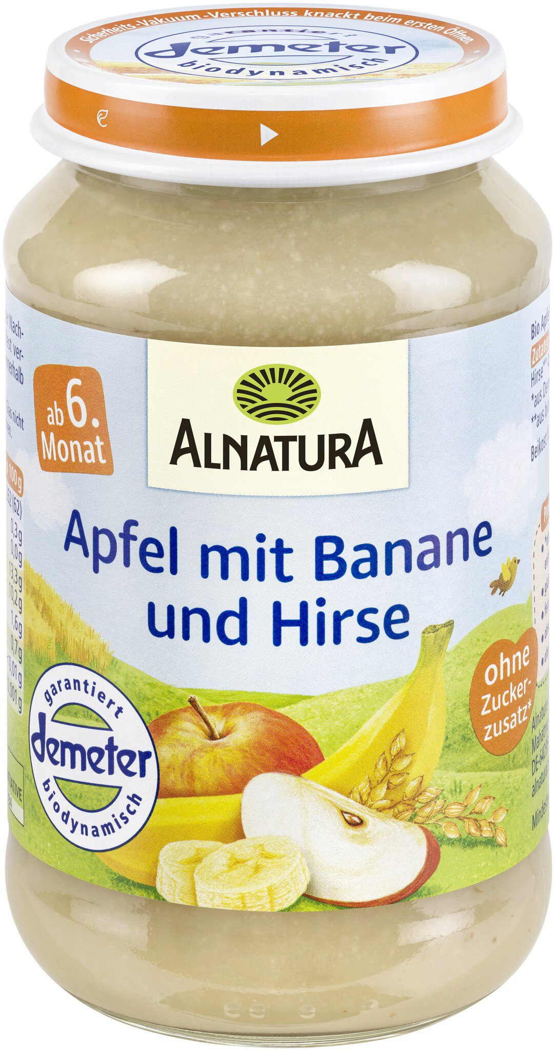 Apfel mit Banane und Hirse 190 g in Bio Qualität von Alnatura