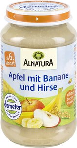 Apfel mit Banane und Hirse 