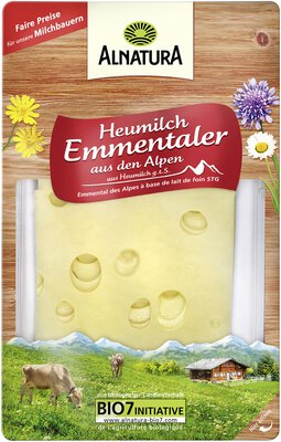 Heumilch-Emmentaler in Scheiben