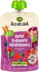 Quetschbeutel Apfel-Erdbeere-Heidelbeere