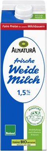 Frische Weidemilch 1,5 % Fett